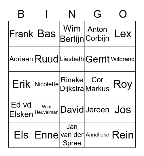 WIE IS WIE FOTOCLUB Bingo Card