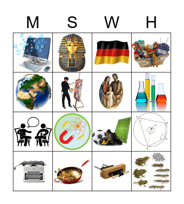 School subjects MSWH (Bilder) Bingo Card