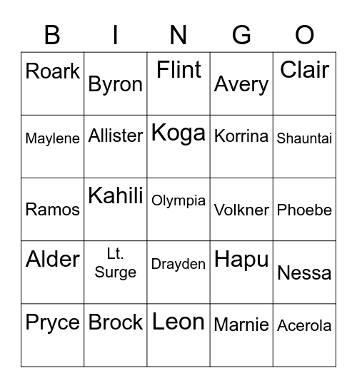 Ralfonic [Gym Leaders & more] Round 1 Bingo Card