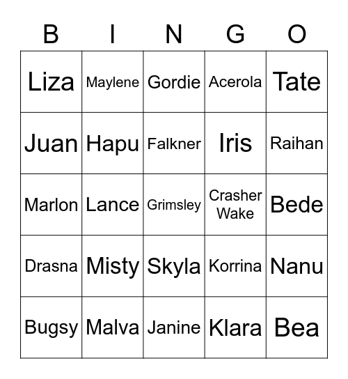 Xin's Bingo Card (Round 2) Bingo Card