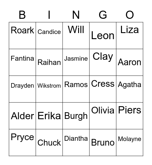 Frosty [Gym Leaders & more] Round 1 Bingo Card