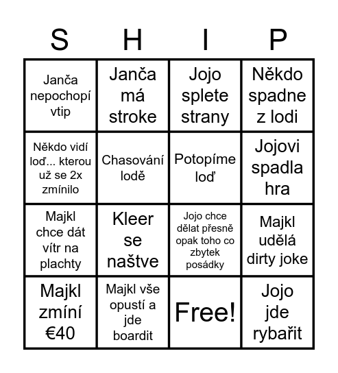 Sea Of Thieves Bingo Card
