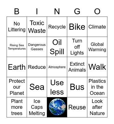 Climate Change Bingo Card