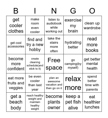 2022 Bingo Card