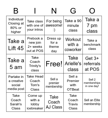 February Riverview All Staff Bingo Card