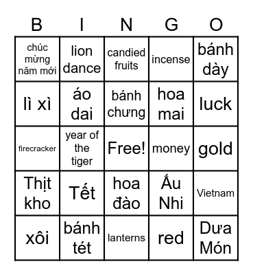 Happy Lunar New Year! Bingo Card