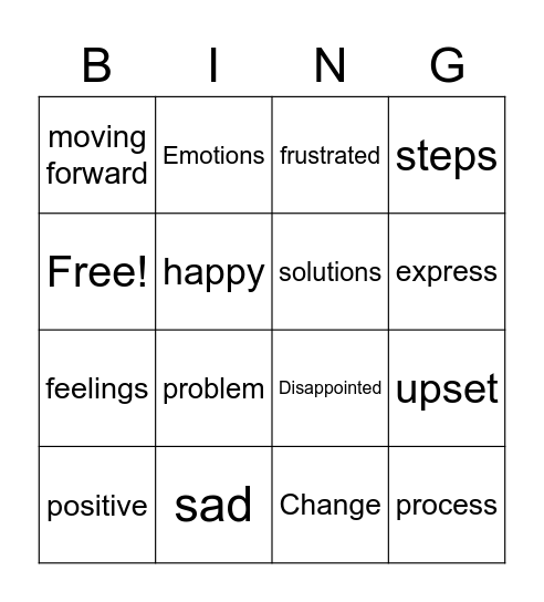 Disappointing Bingo Card