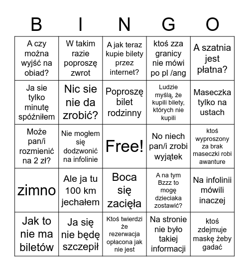 Copernicus Bingo Card