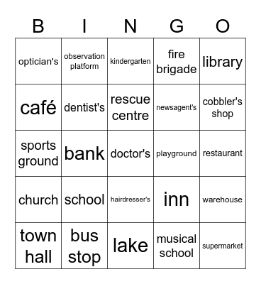 Where to go in Waldhausen Bingo Card