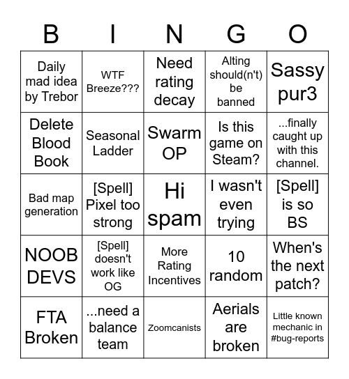 Arc 2 Bingo hi Bingo Card