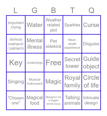 Disney Bingo Card