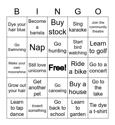 Gaven's Retirement Bingo Card