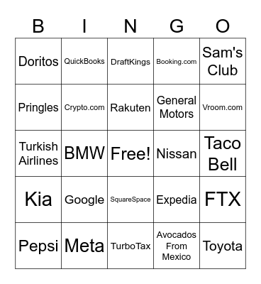 SuperBowl Bingo Card