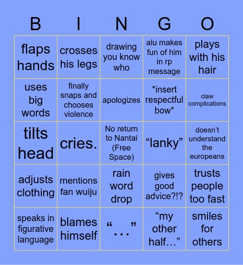 Xie Bi’An in RP bingo Card