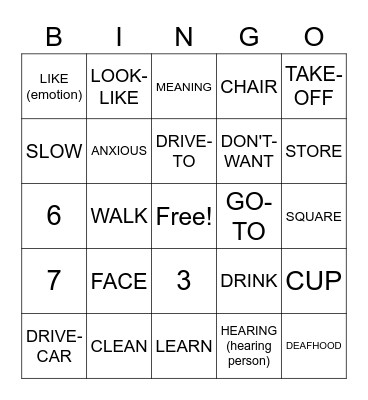 Chapter 1 Vocabulary Bingo Card