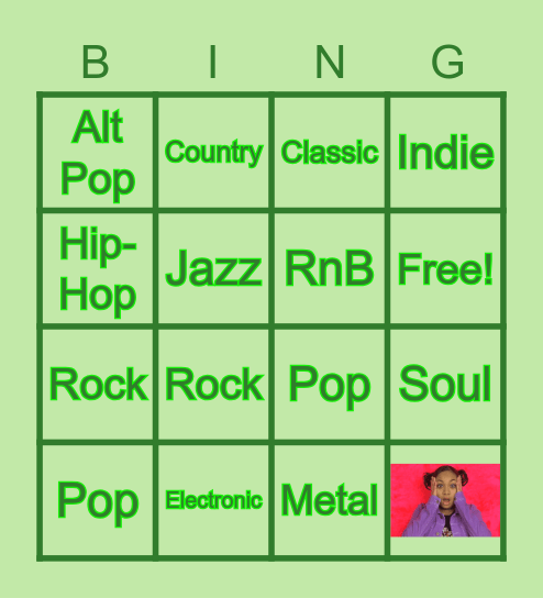 GENRES Bingo Card