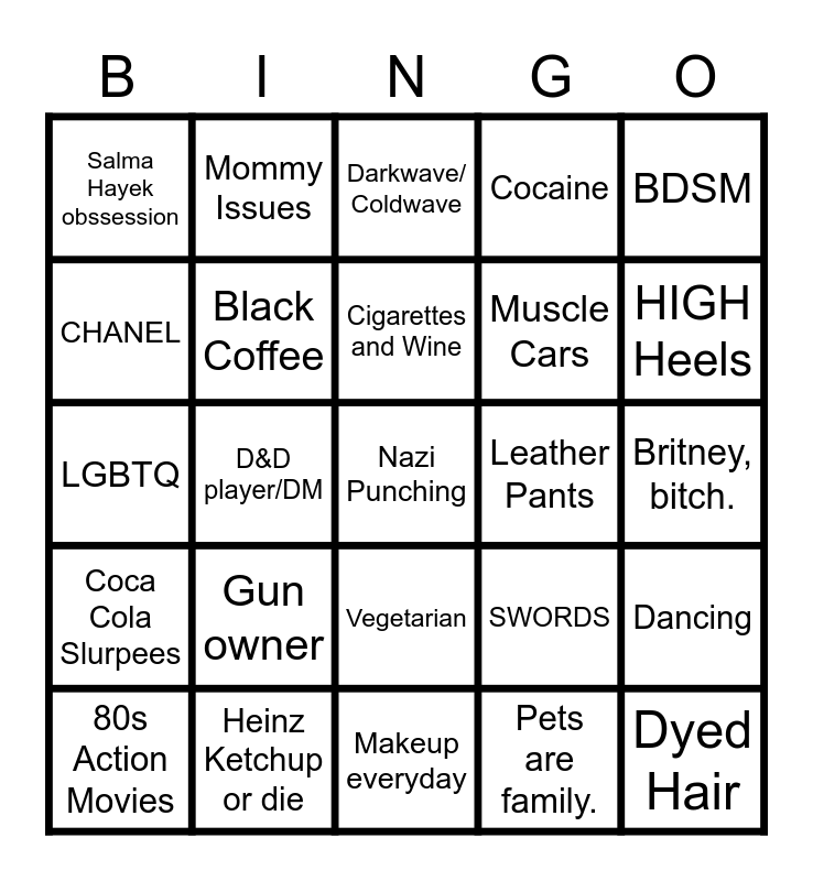 Raven Bingo Card