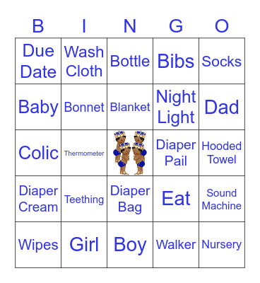 Baby Shower Bingo Card