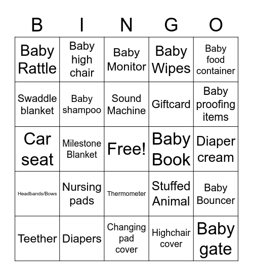 mays bingo 5 Bingo Card