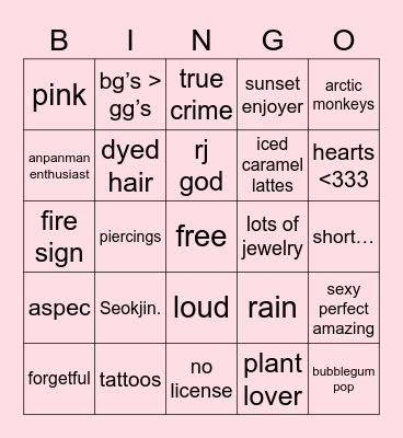 vmnvore 🐺 Bingo Card
