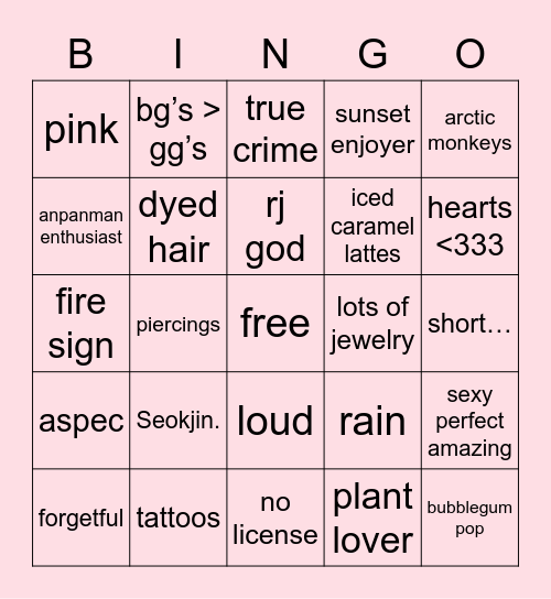 vmnvore 🐺 Bingo Card
