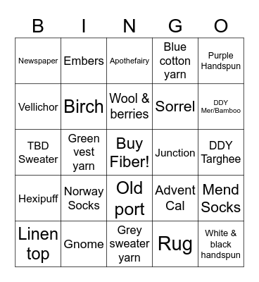 Making 2022 Bingo Card