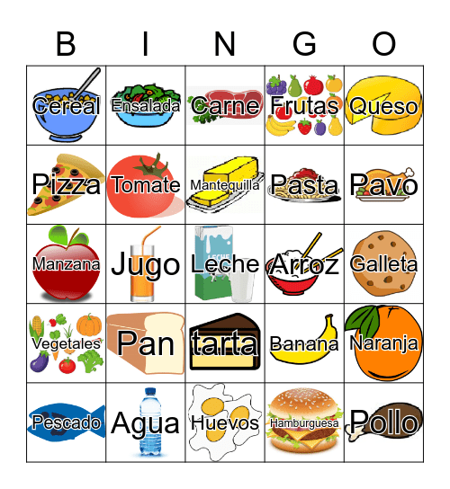 LA COMIDA Bingo Card