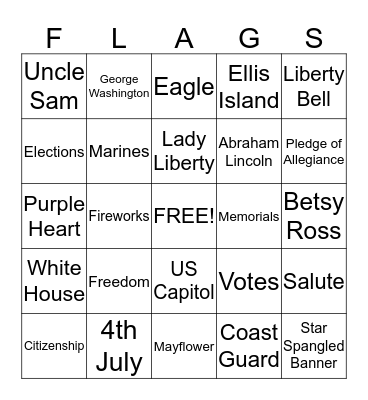 ******PATRIOTIC BINGO****** Bingo Card