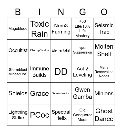 3.7 Nerfs Bingo Card