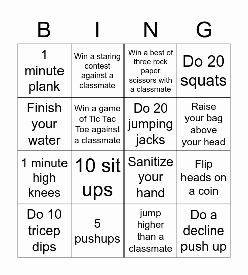 Epic bingo Card