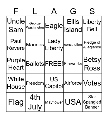 ******PATRIOTIC BINGO****** Bingo Card