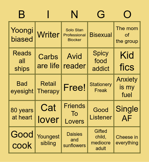 Ly's Bingo Card Bingo Card