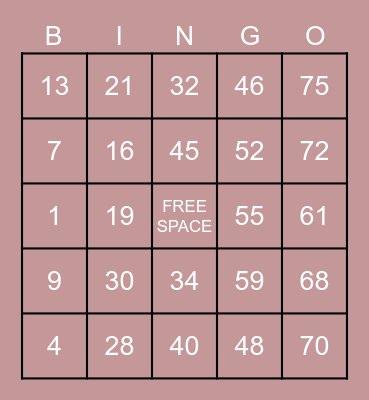 Becky's Bingo Blitz Bingo Card