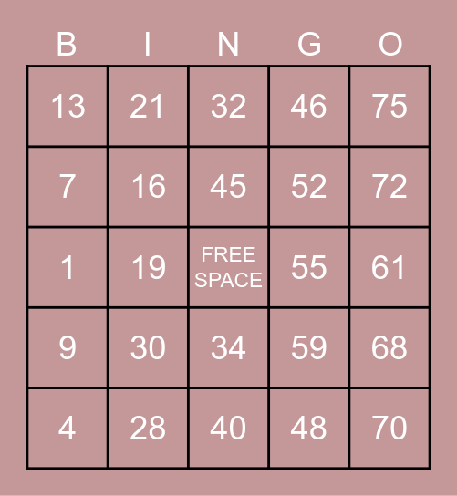Becky's Bingo Blitz Bingo Card