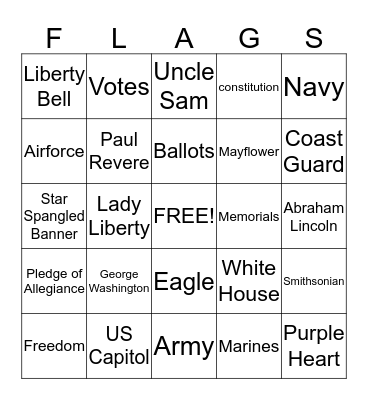 ******PATRIOTIC BINGO****** Bingo Card