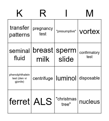 Biologiska spår Bingo Card