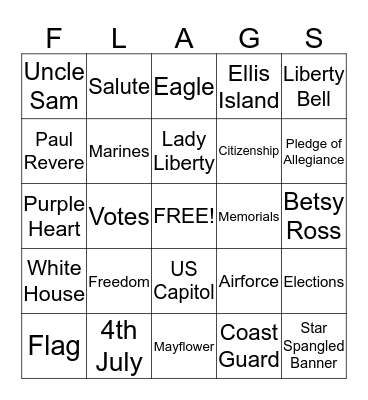 ******PATRIOTIC BINGO****** Bingo Card