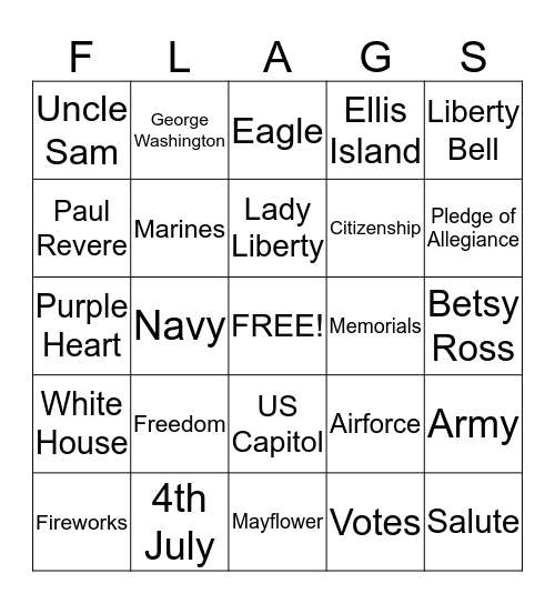 ******PATRIOTIC BINGO****** Bingo Card