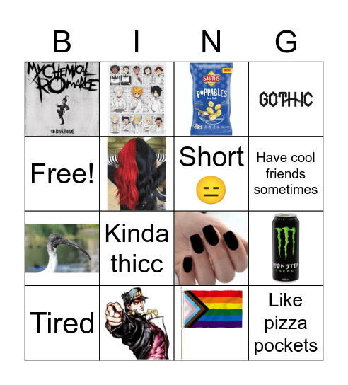 Boodz bingo Card