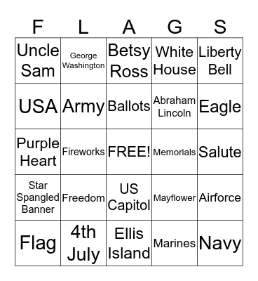 ******PATRIOTIC BINGO****** Bingo Card