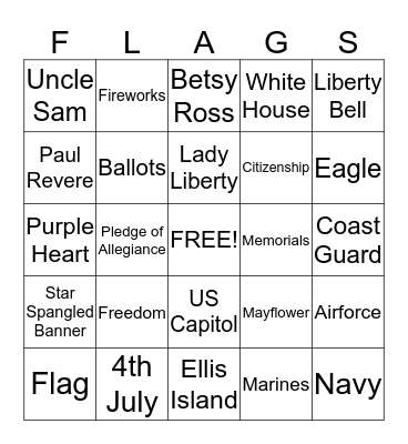 ******PATRIOTIC BINGO****** Bingo Card