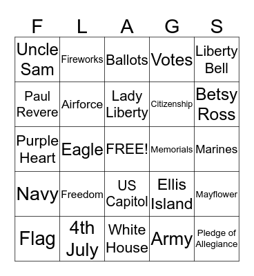 ******PATRIOTIC BINGO****** Bingo Card