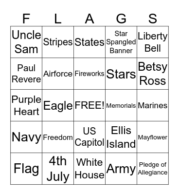 ******PATRIOTIC BINGO****** Bingo Card