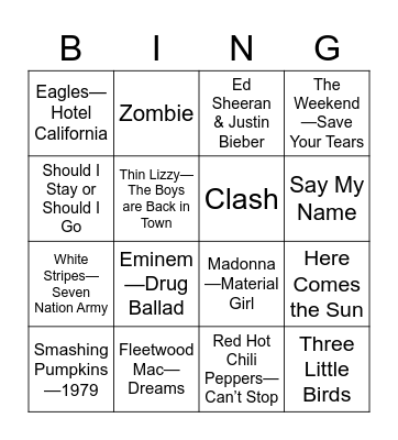 Social Time Bingo Card