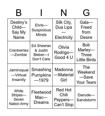 Social Time Bingo Card