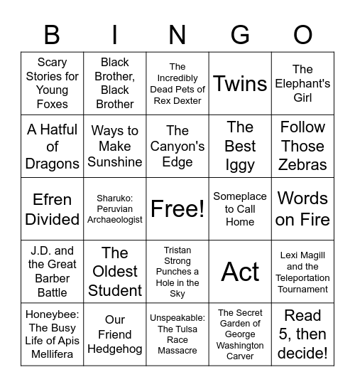 Bluebonnet Bingo Card