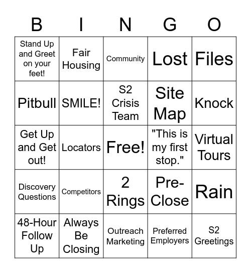 Camp S2 Bingo Card