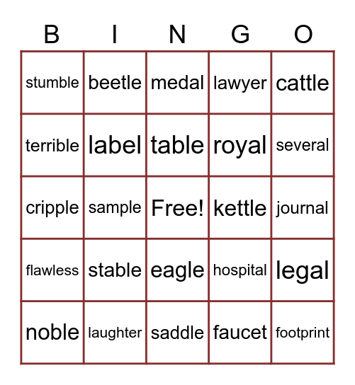 Wonders Spelling list #14 U3 W4 Bingo Card