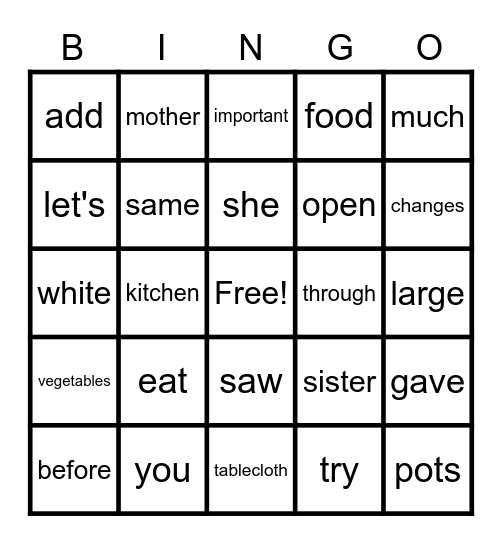 January BINGO Card