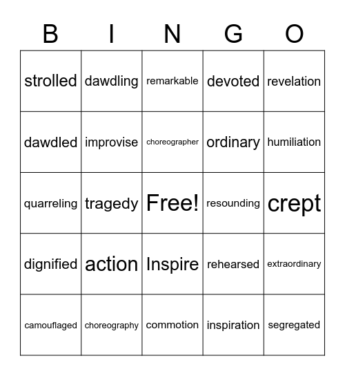 Wit & Wisdom Module 4--3rd Grade Bingo Card